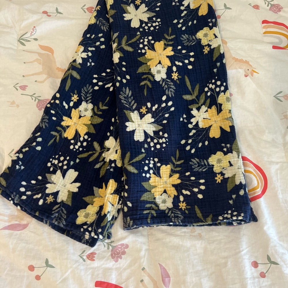 Cloud Island Navy and Yellow Floral Pants